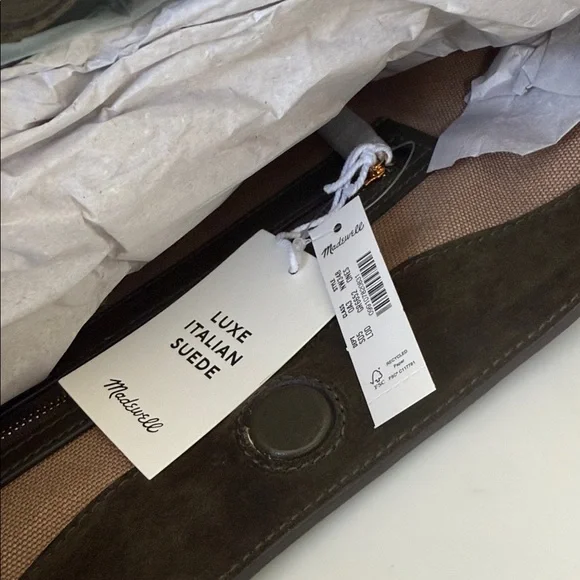 Madewell Mylie Olive Italian Suede Shoulder Bag - Picture 3 of 3